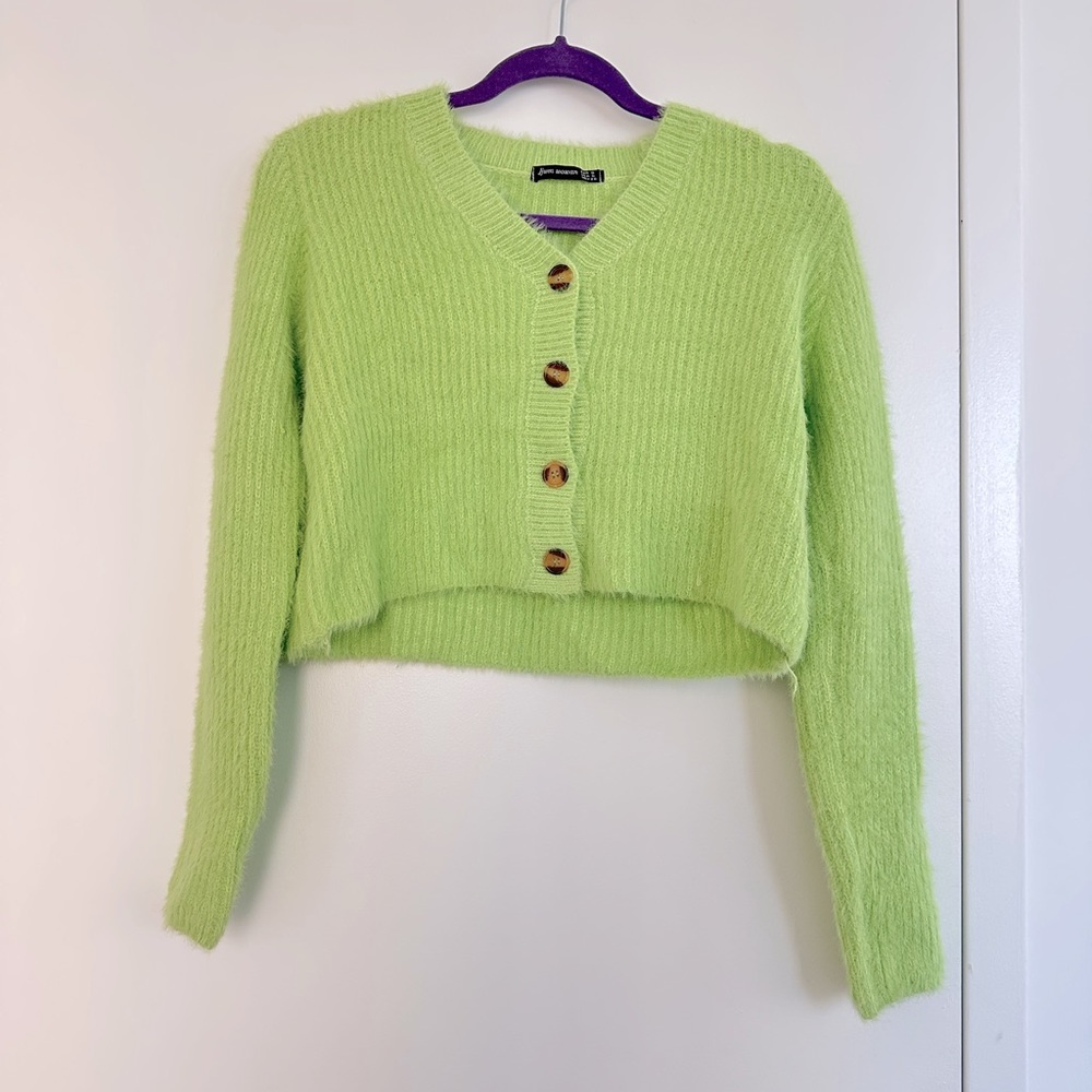 COPY - Neon Green Cropped Cardigan